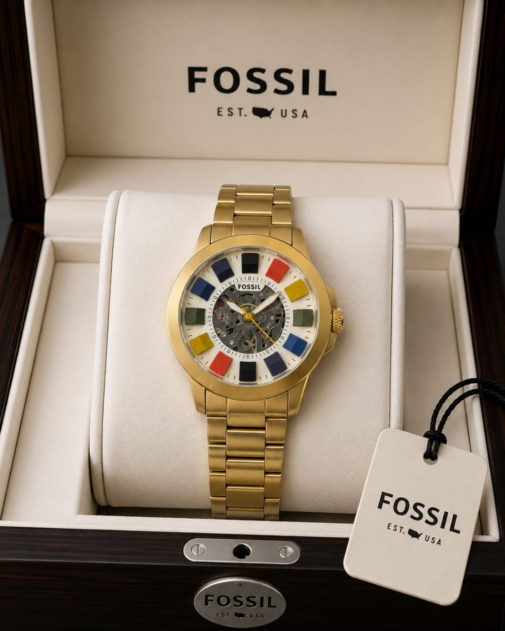 Gold White Multi Colour Automatic Watch
