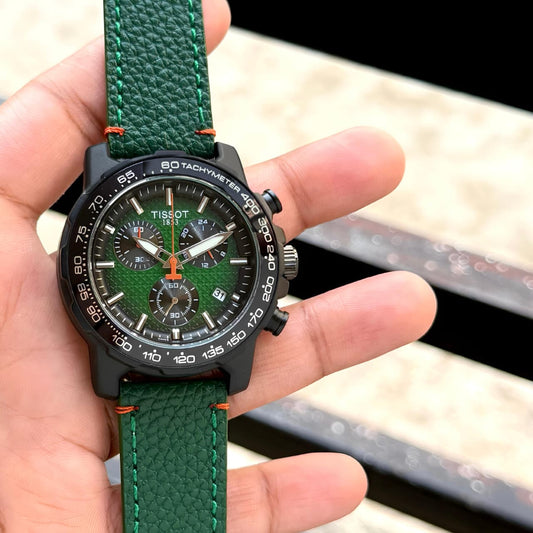Green Black Chronograph Watch