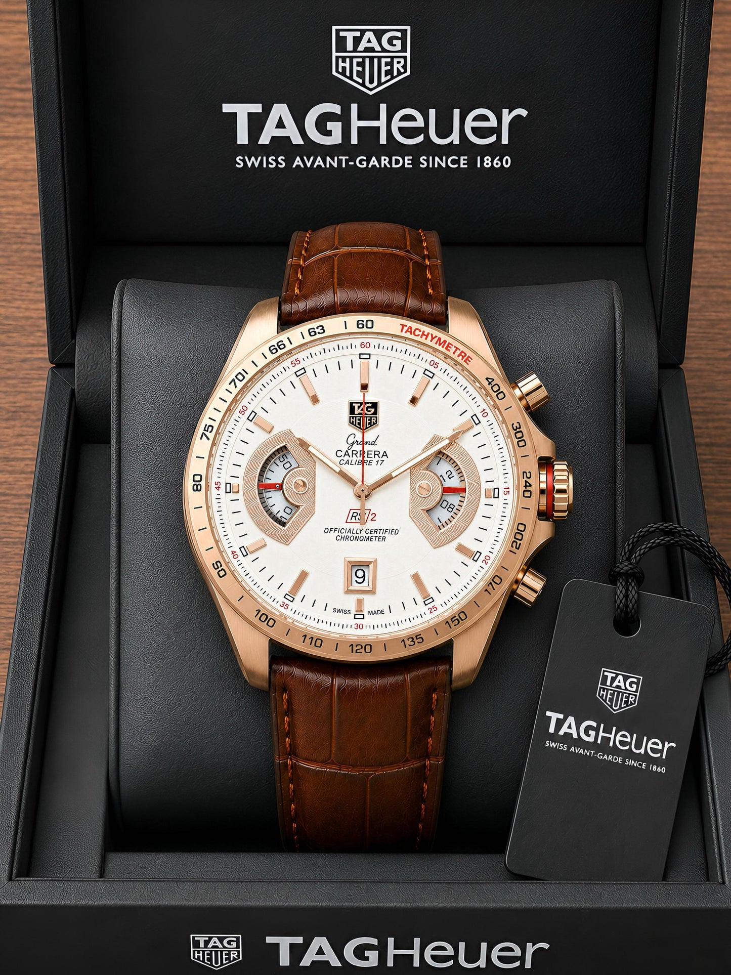 Brown White Chronograph Watch