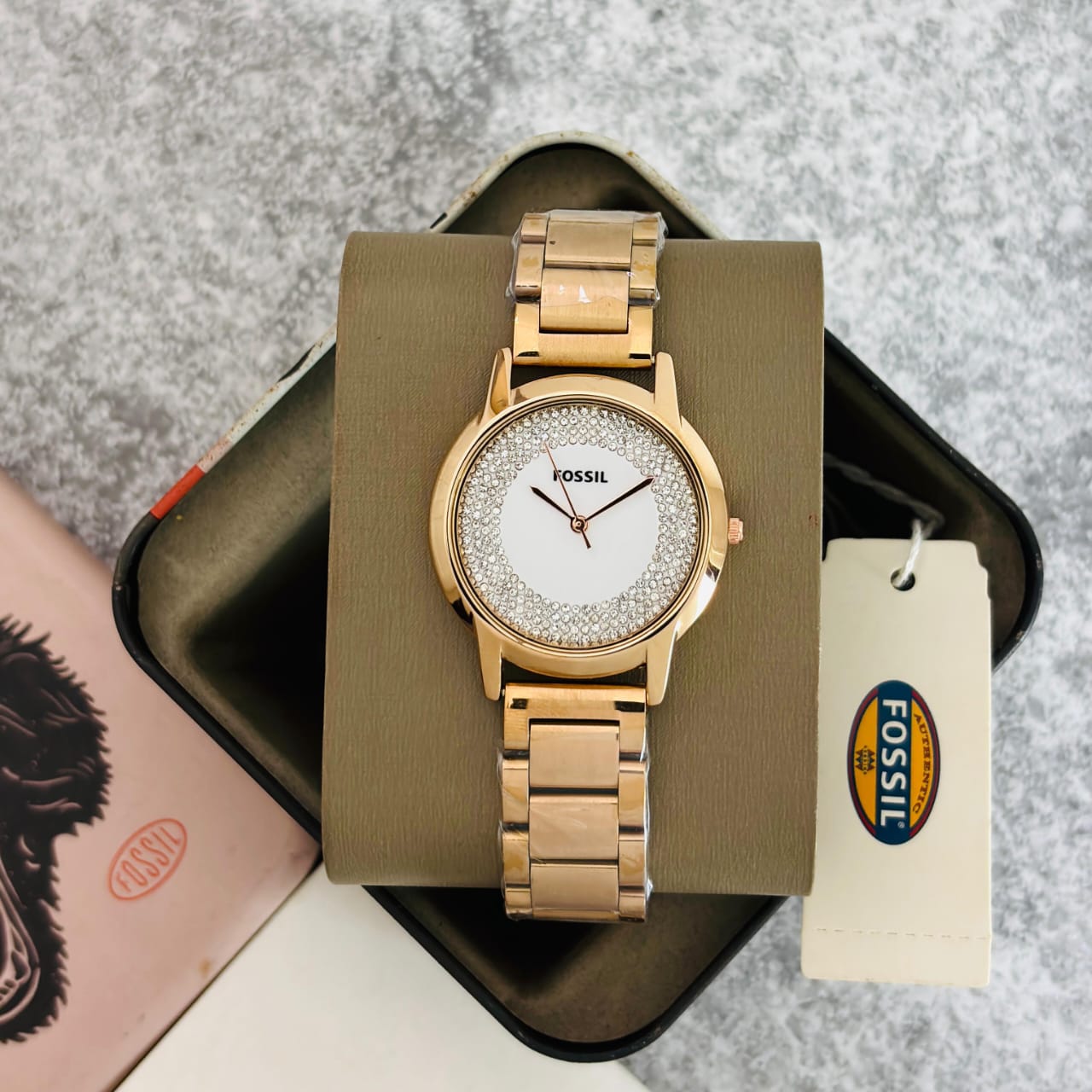 Rose Gold White Diamond Women's Watch
