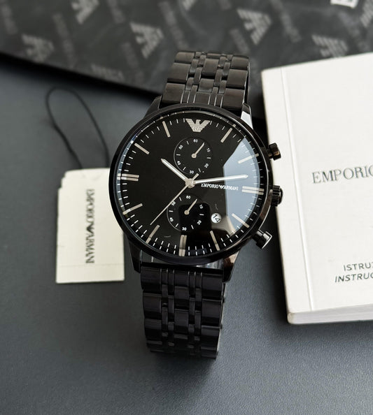 All Black Chronograph Watch
