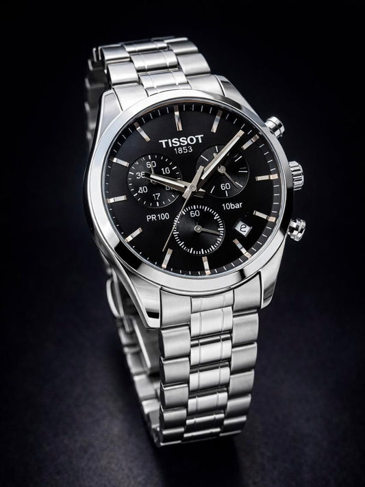 Silver Black Metal Watch