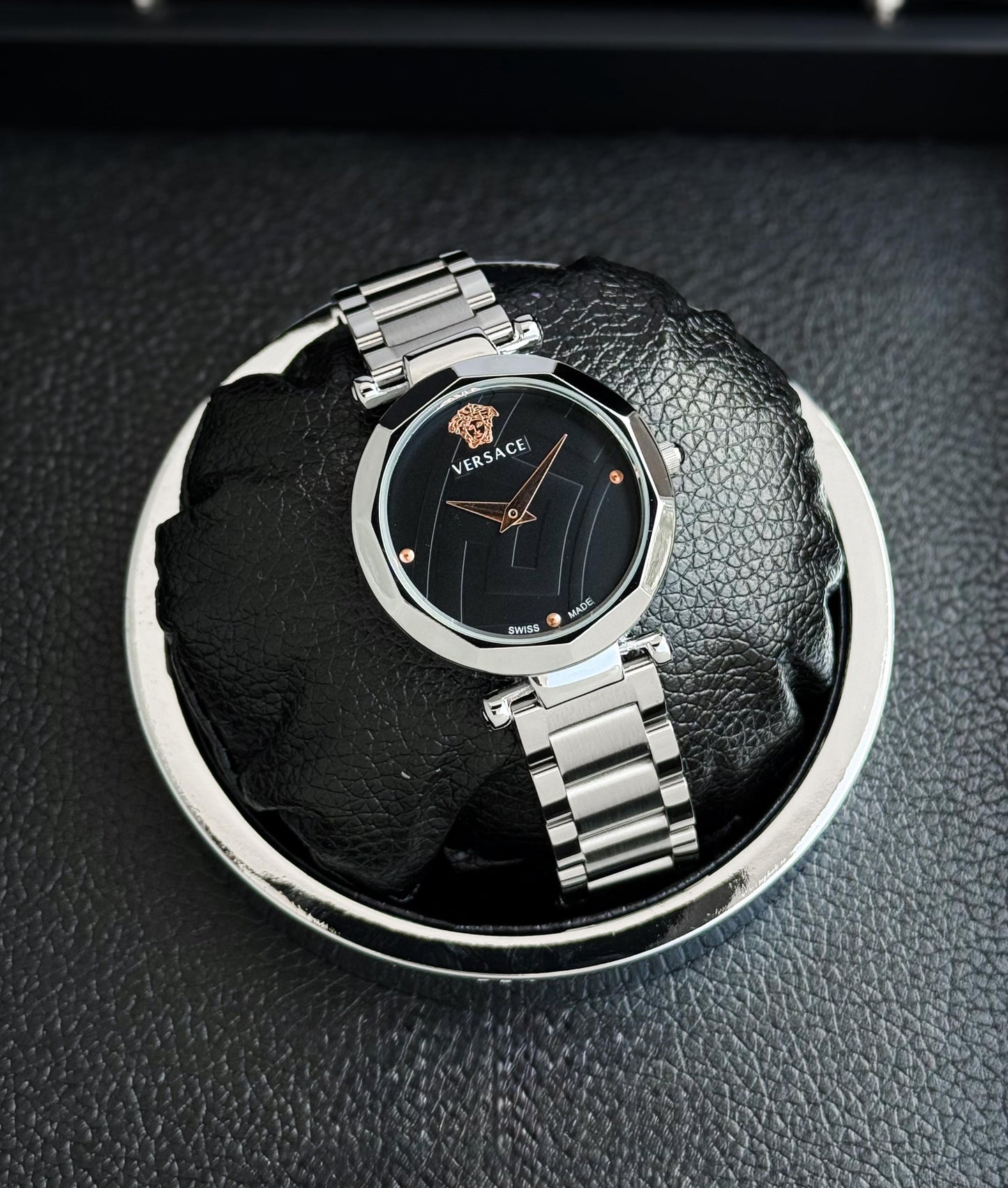 Silver Black Women's Metal Watch