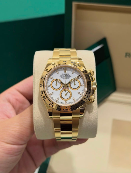 Gold White Chronograph Automatic Watch