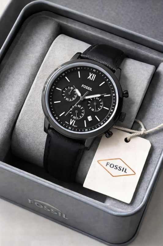 Full Black Leather Watch