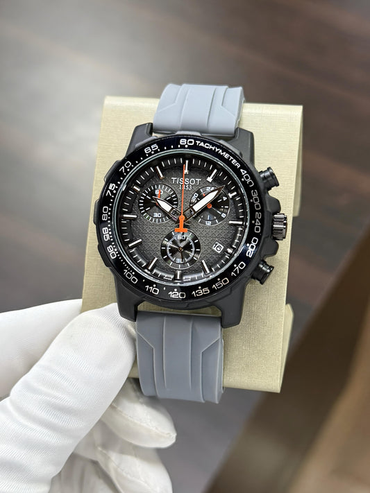 Grey Black Chronograph Watch