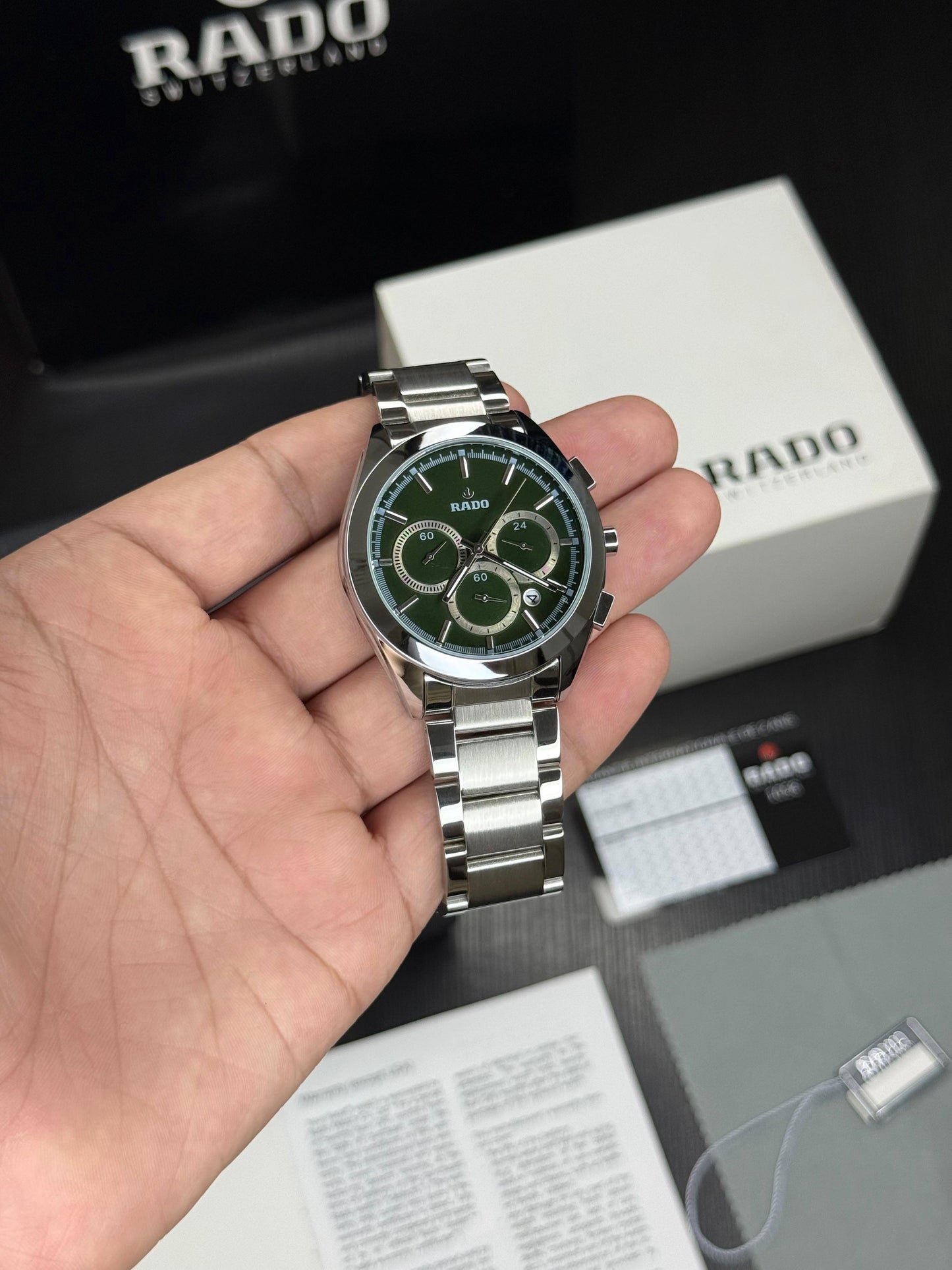 Silver Green Metal Watch
