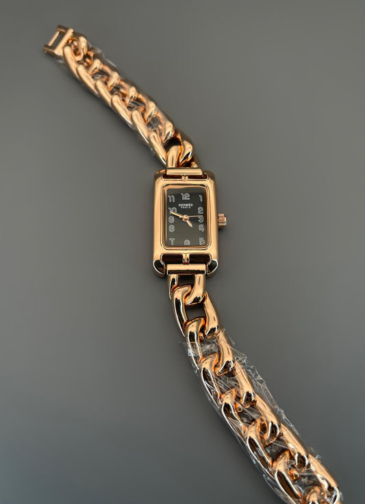 Rose Gold Black Women's Watch