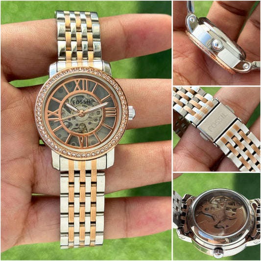 Silver Gold Women's Metal Watch