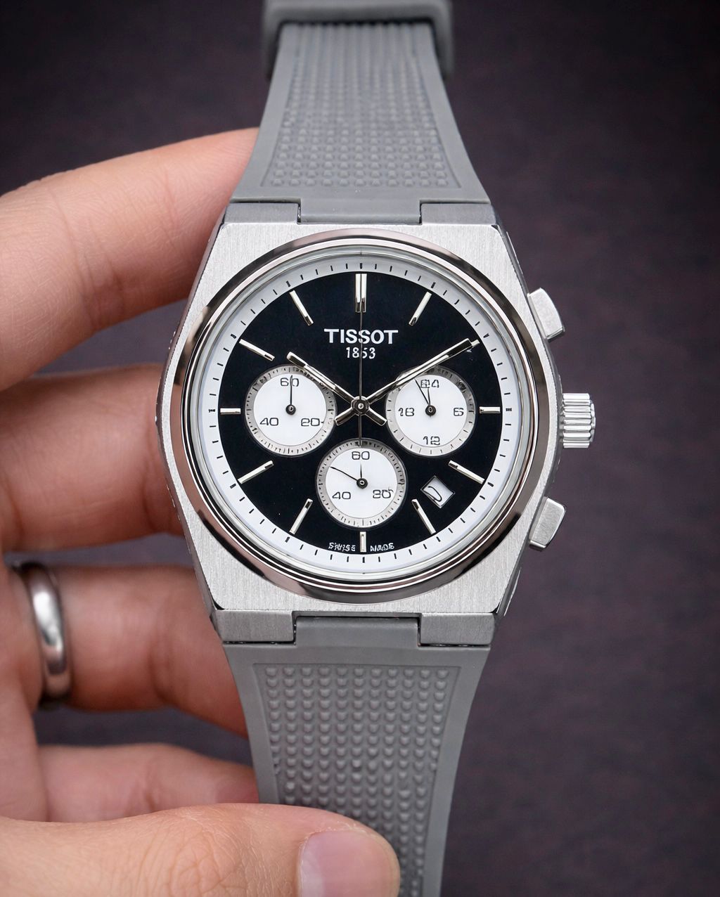 Grey Black Fibre Watch
