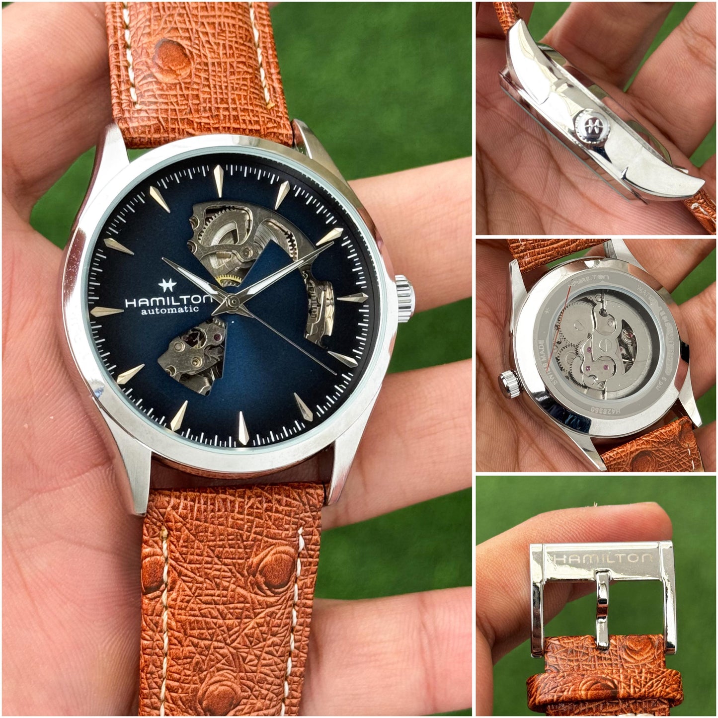Brown Blue Automatic Watch