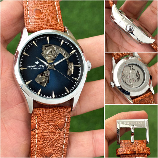 Brown Blue Automatic Watch