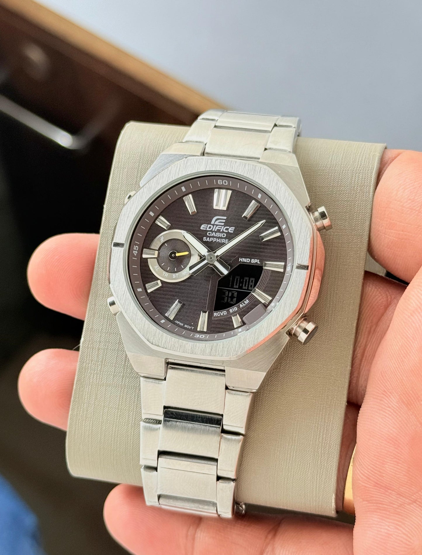 Silver Black Metal Watch