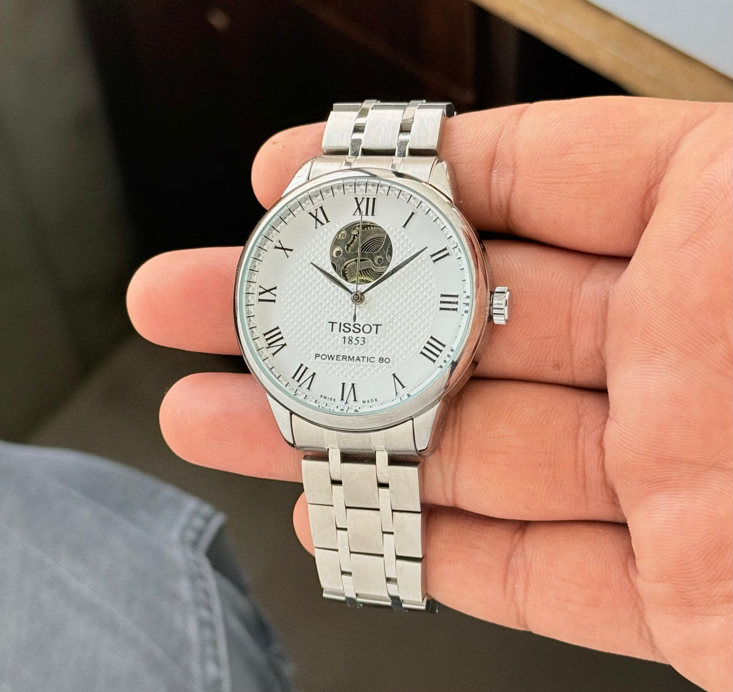 Full Silver Automatic Metal Watch