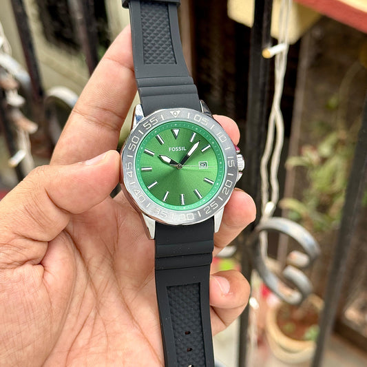 Black Green Fiber Watch