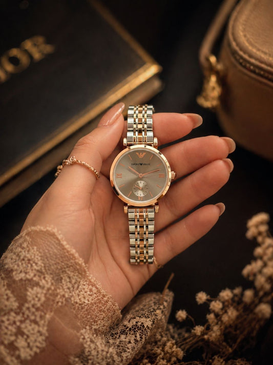 Rose Gold Silver Women's Watch