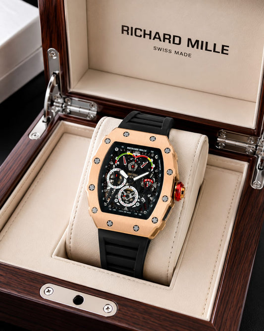 Black RoseGold Chronograph Watch