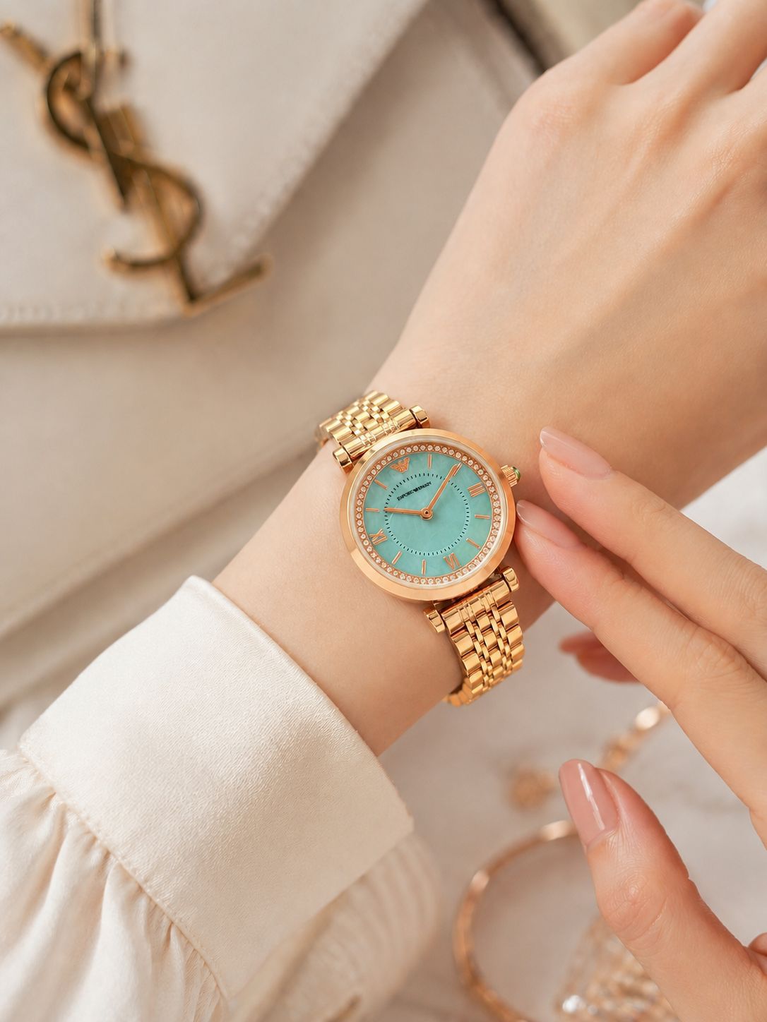 Rose Gold Seablue Women's Watch