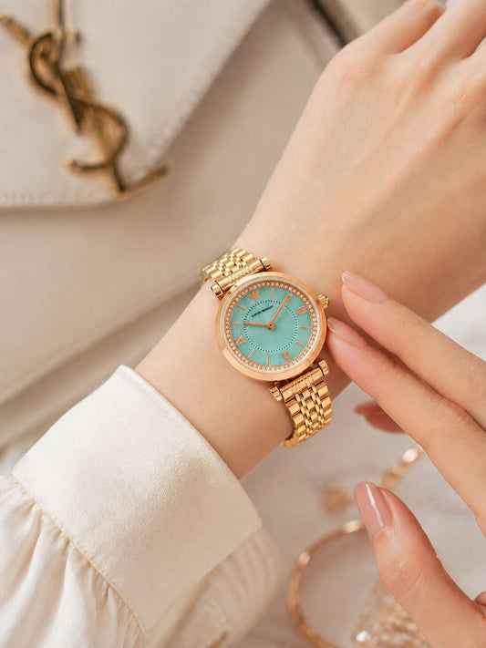 Rose Gold Seablue Women's Watch