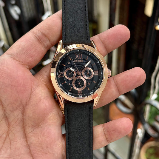 Black Rose Gold Chronograph Watch
