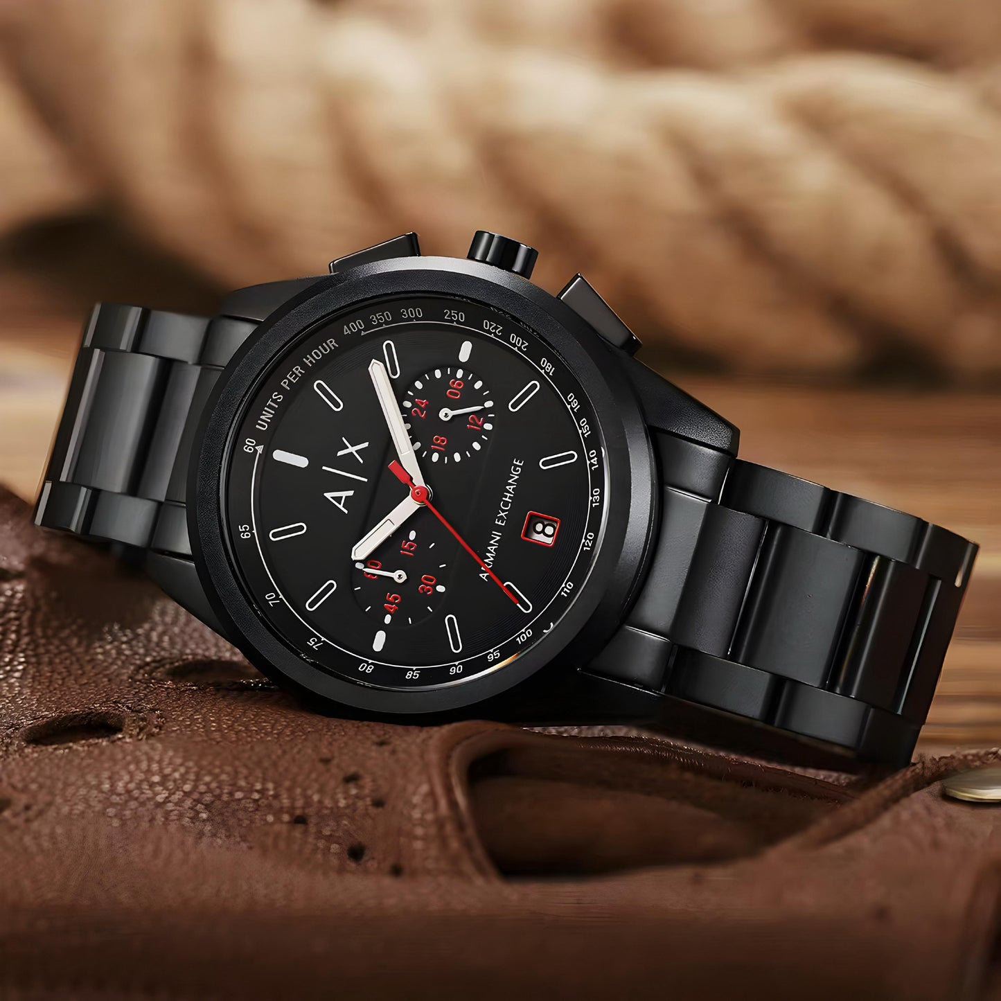 Black Red Metal Watch
